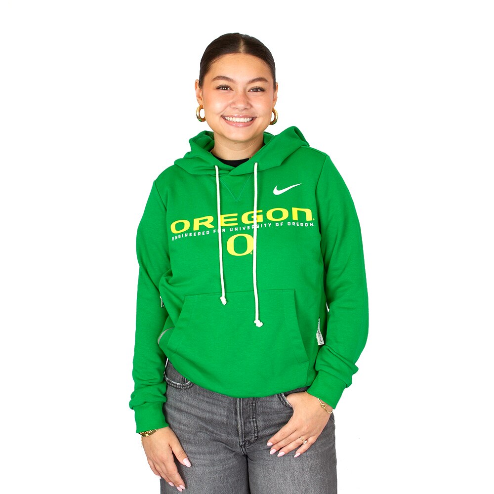 Classic Oregon O, Nike, Green, Hoodie, Polyester Blend, Women, Gameday, Pullover, Sweatshirt, 954279